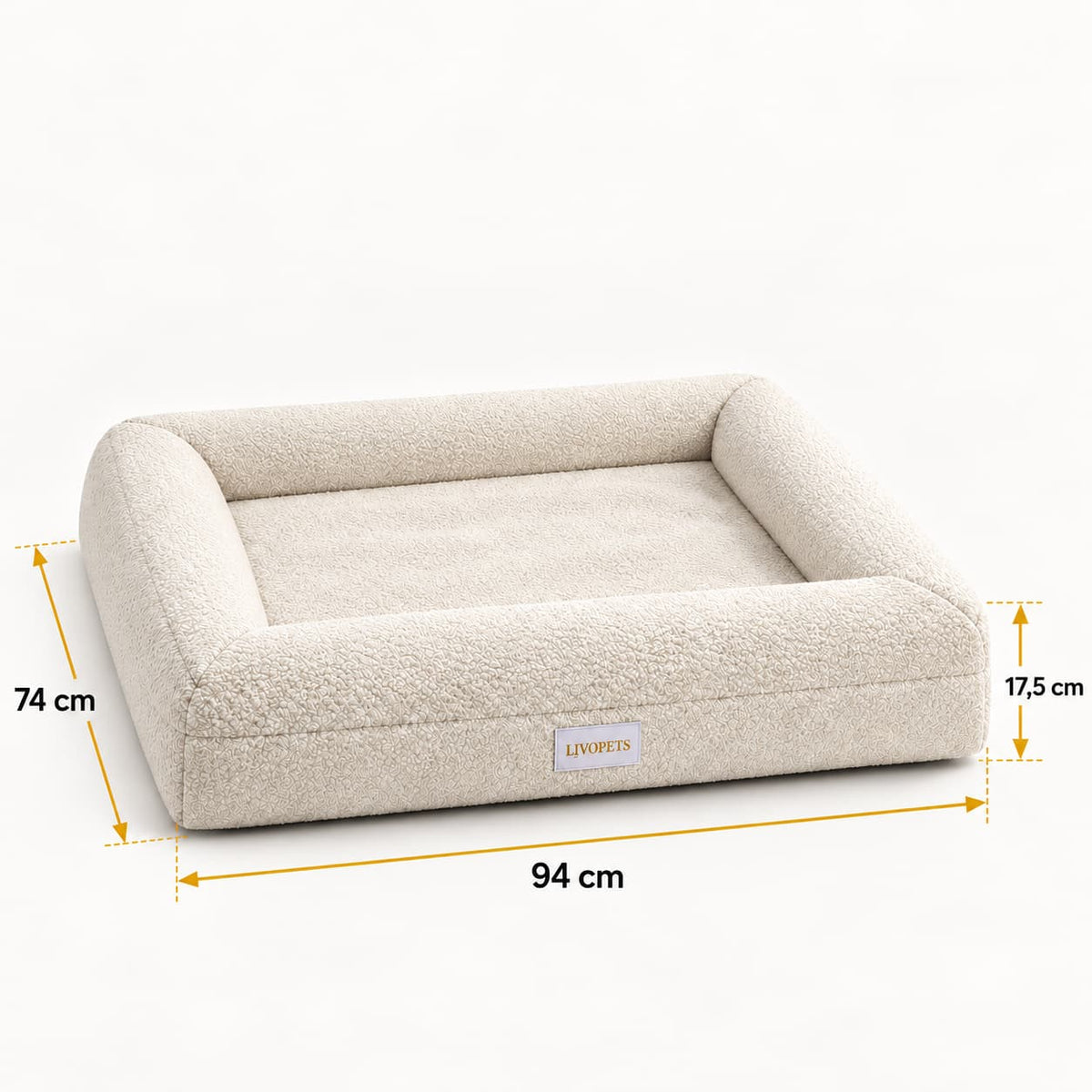 Medidas de la Cama Nube Bouclé Livopets 94 x 74 x 17,5 cm