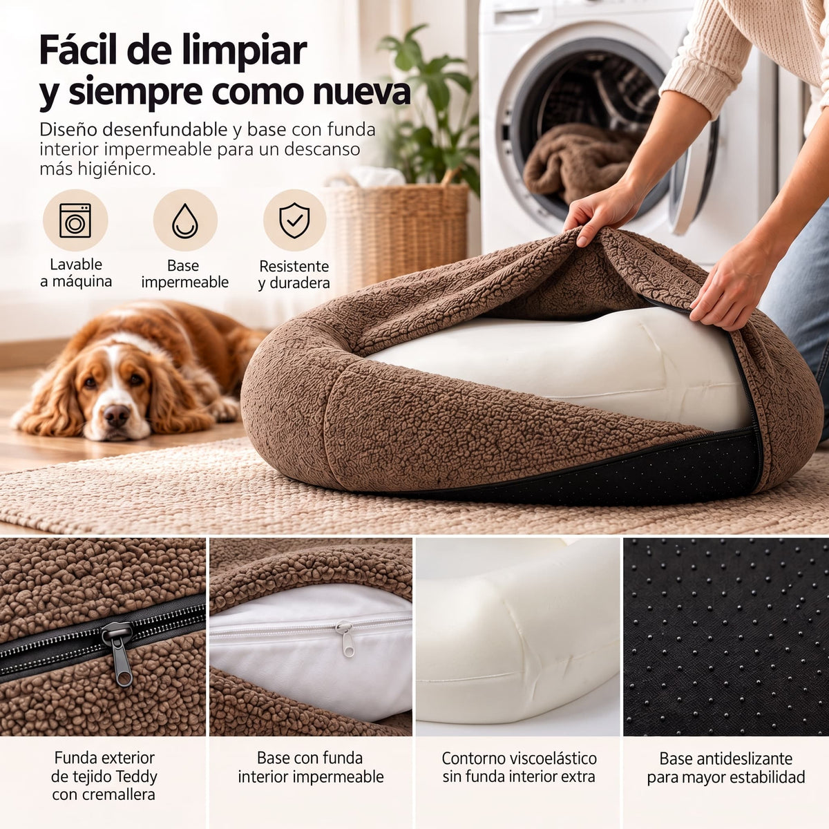 Cama Livopets para perros con funda exterior extraíble y lavable