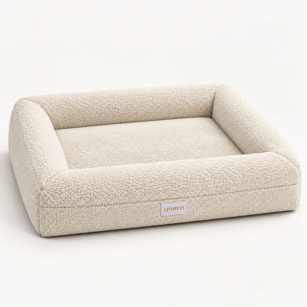 Cama Nube Bouclé para perros Livopets color crema vista de producto