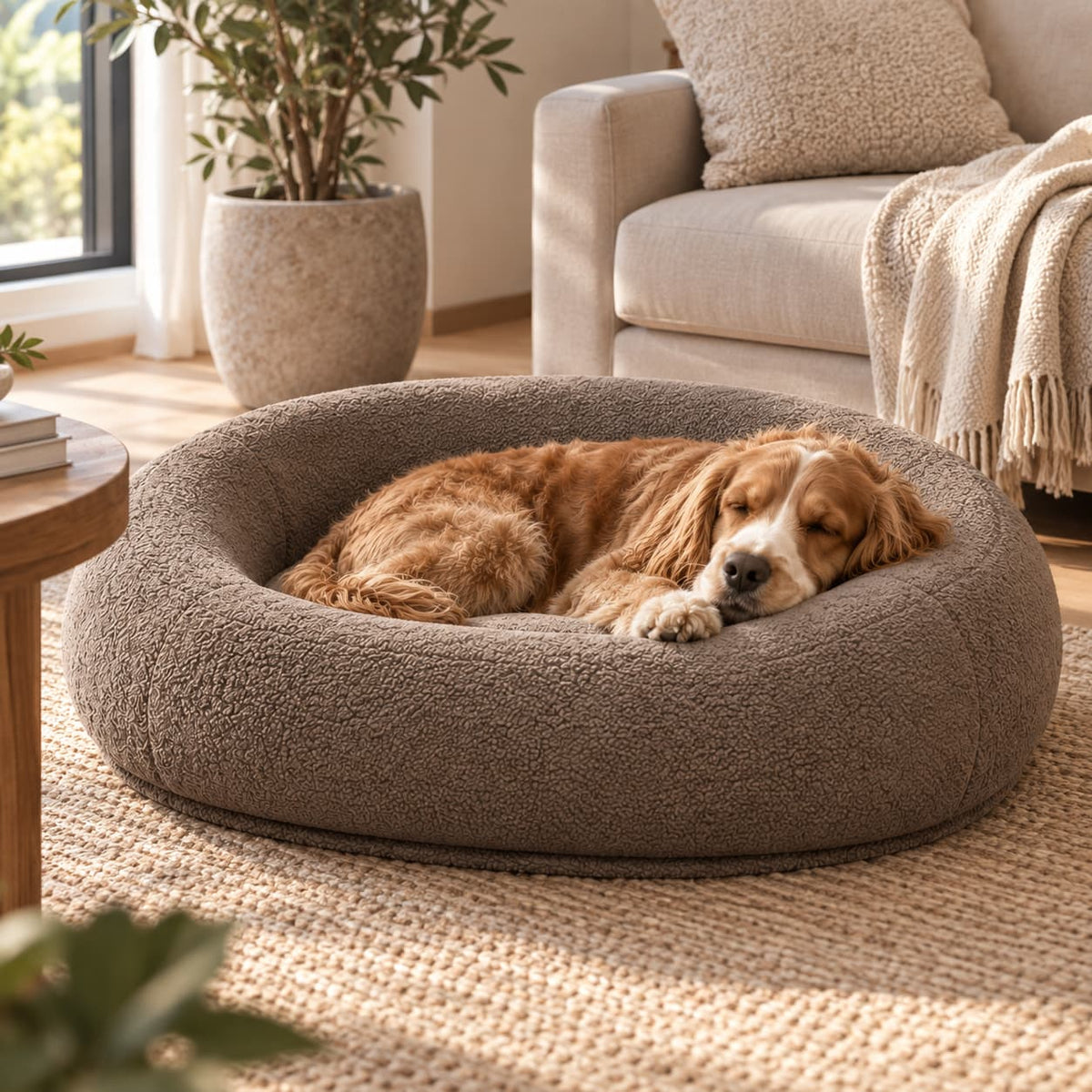 Perro descansando en cama viscoelástica Livopets en el hogar
