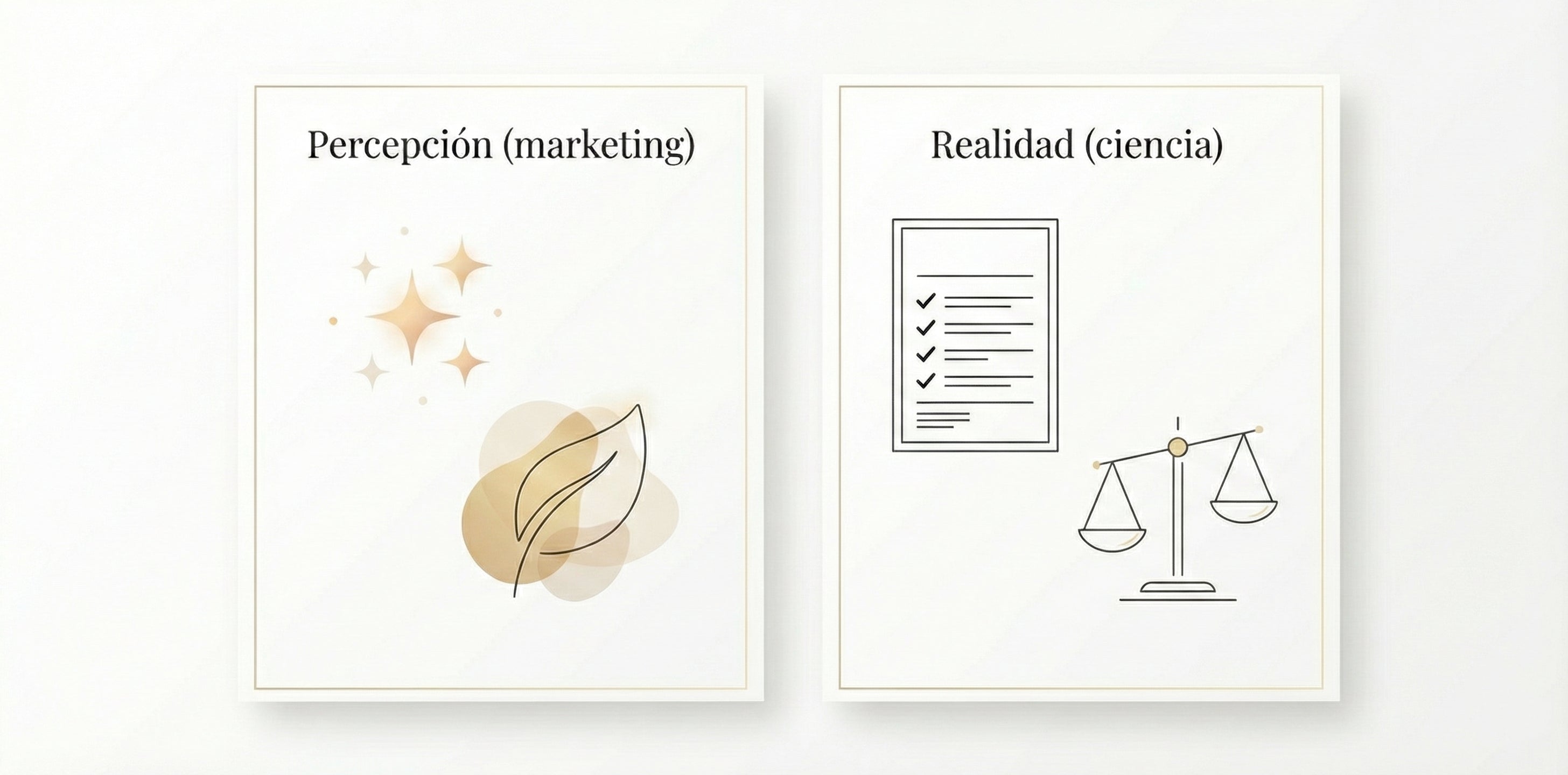 Natural vs realidad: “Ilustración comparativa: percepción vs claridad de ingredientes.”