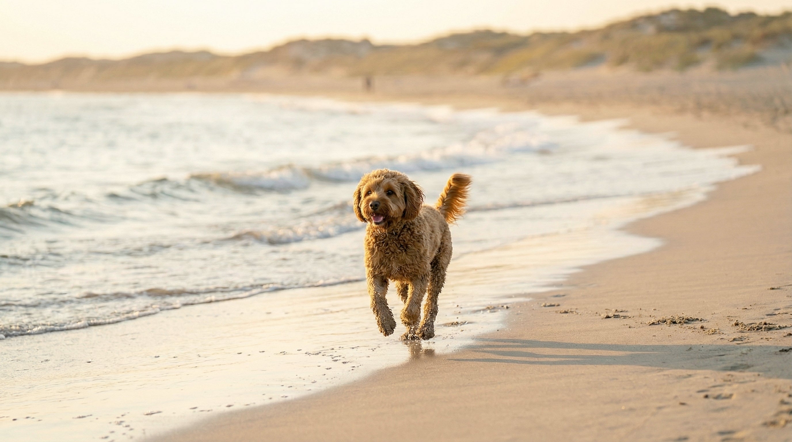 Perro corriendo después de tres meses comiendo probióticos Livopets